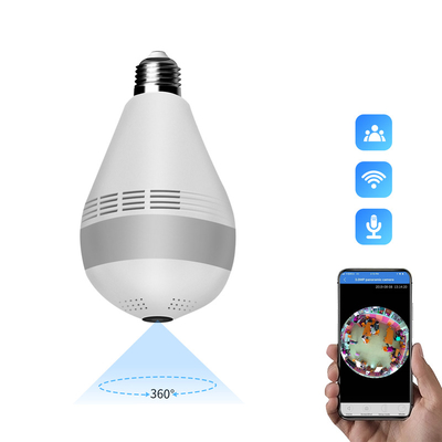 Pro 2MP Onvif LED Built-in Wireless Siren V380 Panoramic 360 Degree WiFi CCTV IP Bulb Security Camera